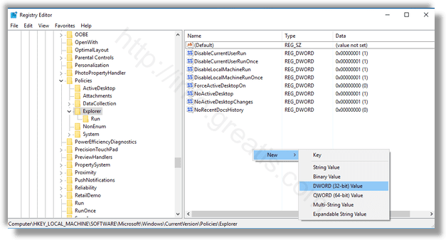 windows-10-create-NoDrives-registry-key