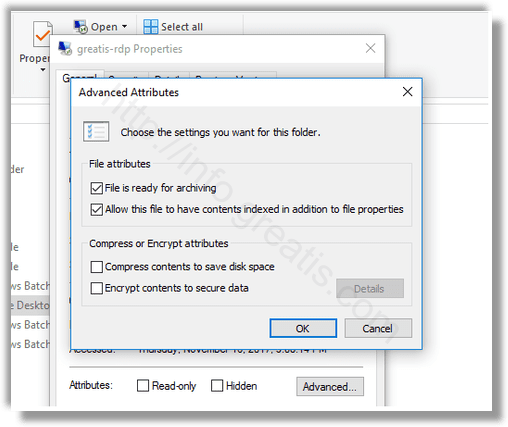 windows 10 Change File Attributes