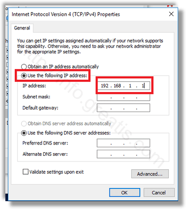 windows 10 set static IP address