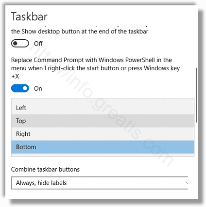 windows 10 change taskbar location