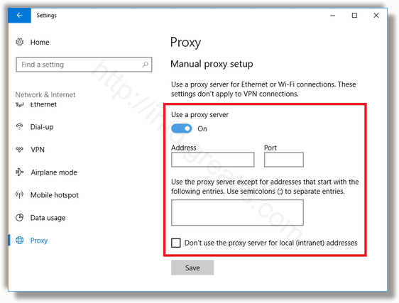windows 10 setup proxy manually