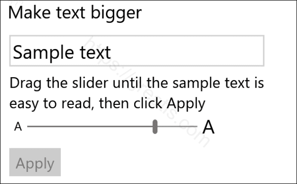 how to make outlook text bigger windows 10