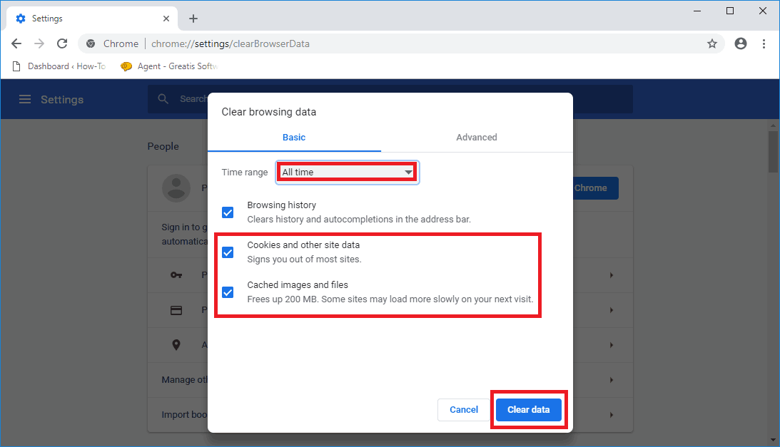 Clear cache Chrome after virus removal