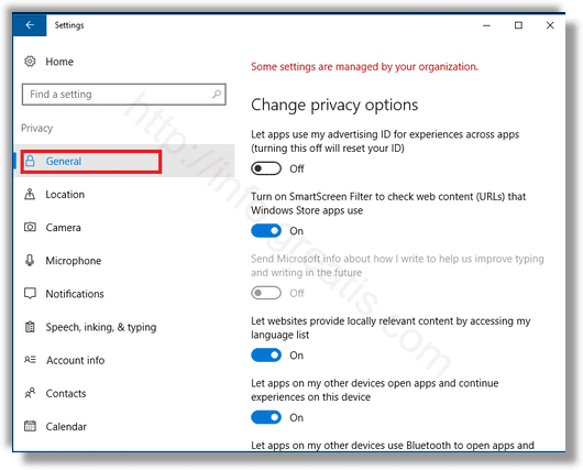 windows 10 settings privacy general App Launch Tracking
