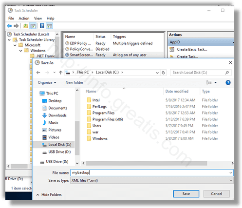 windows-10-specify-export-task-name