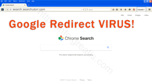 Browser is redirected to the SEARCH.SEARCHUTORR.COM site