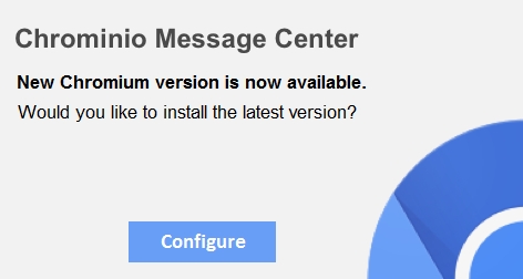 Web site CHROMIO MESSAGE CENTER displays popup notifications