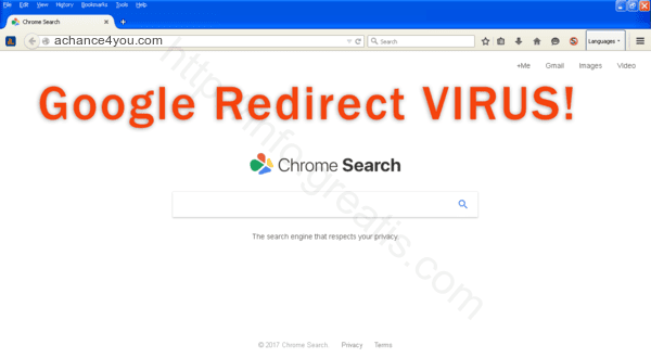 Browser is redirected to the ACHANCE4YOU.COM site