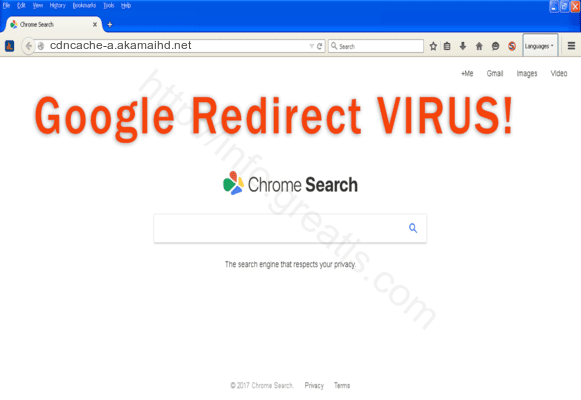 Browser is redirected to the CDNCACHE-A.AKAMAIHD.NET site