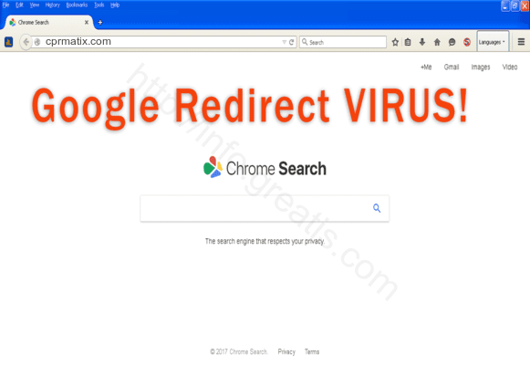 Browser is redirected to the CPRMATIX.COM site