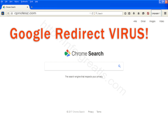 Browser is redirected to the CPNOTESZ.COM site