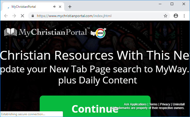 Как вылечить компьютер от рекламного вируса mychristianportal.com в браузерах chrome, firefox, internet explorer, edge