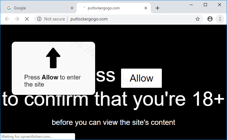 Как избавиться от уведомлений putlockergogo.com в браузерах chrome, firefox, internet explorer, edge