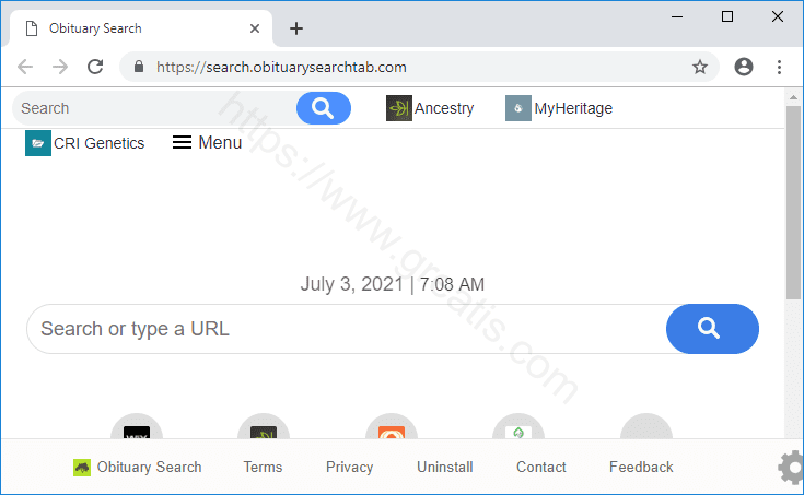 Как вылечить компьютер от рекламного вируса search.obituarysearchtab.com в браузерах chrome, firefox, internet explorer, edge