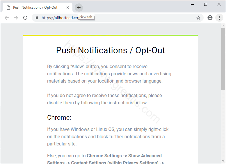 Как избавиться от уведомлений allhotfeed.com в браузерах chrome, firefox, internet explorer, edge